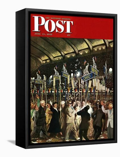 "Republican Convention," Saturday Evening Post Cover, June 19, 1948-John Falter-Framed Stretched Canvas