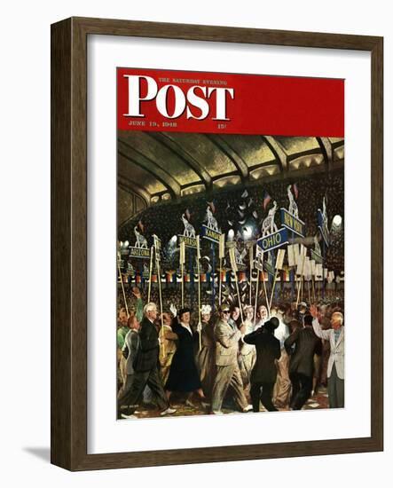 "Republican Convention," Saturday Evening Post Cover, June 19, 1948-John Falter-Framed Premium Giclee Print