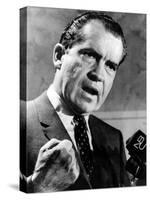 Republican Presidential Candidate Richard Nixon Speaking with a Clenched Fist on April 20, 1968-null-Stretched Canvas