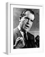 Republican Presidential Candidate Richard Nixon Speaking with a Clenched Fist on April 20, 1968-null-Framed Photo