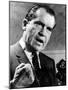 Republican Presidential Candidate Richard Nixon Speaking with a Clenched Fist on April 20, 1968-null-Mounted Photo