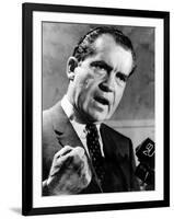 Republican Presidential Candidate Richard Nixon Speaking with a Clenched Fist on April 20, 1968-null-Framed Photo