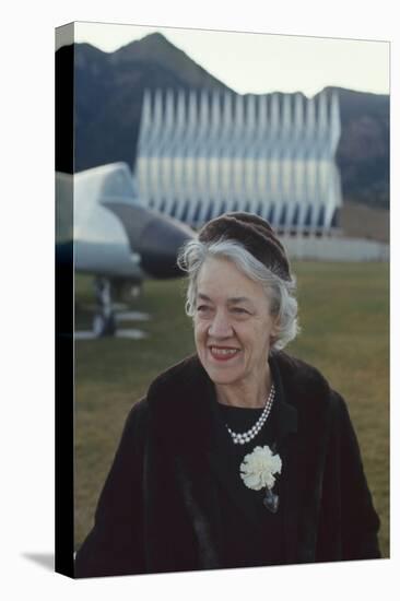 Republican Senator Margaret Madeline Chase Smith on Grounds of Air Force Academy, Denver, Co, 1963-Leonard Mccombe-Stretched Canvas