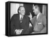 Republican Senator William Knowland with Democratic Sen. Lyndon Johnson-null-Framed Stretched Canvas