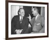 Republican Senator William Knowland with Democratic Sen. Lyndon Johnson-null-Framed Photo