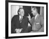 Republican Senator William Knowland with Democratic Sen. Lyndon Johnson-null-Framed Photo