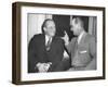 Republican Senator William Knowland with Democratic Sen. Lyndon Johnson-null-Framed Photo