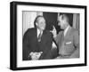 Republican Senator William Knowland with Democratic Sen. Lyndon Johnson-null-Framed Photo