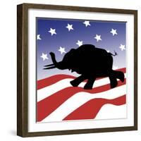 Republican Silhouette-Linda Braucht-Framed Giclee Print