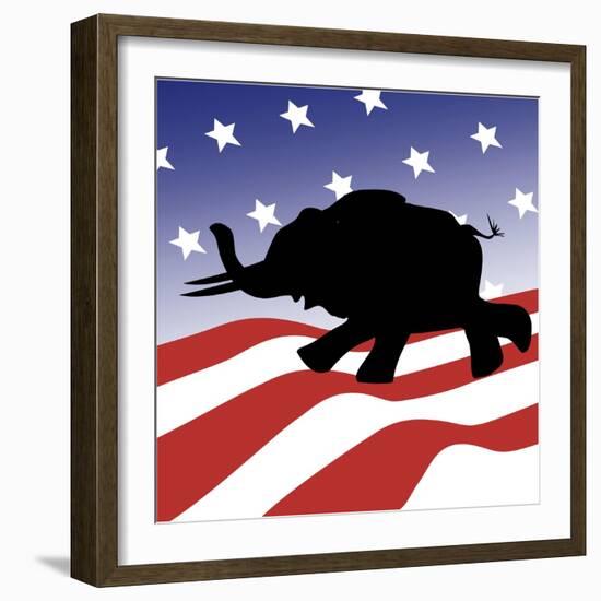 Republican Silhouette-Linda Braucht-Framed Giclee Print