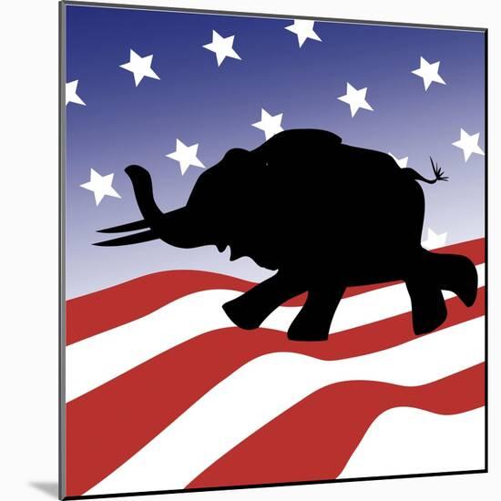 Republican Silhouette-Linda Braucht-Mounted Giclee Print