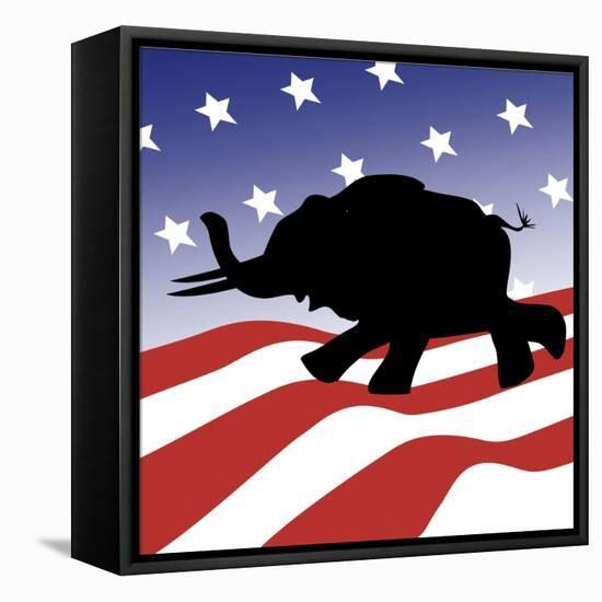 Republican Silhouette-Linda Braucht-Framed Stretched Canvas