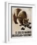 Republican Spanish Civil War Poster, Bear of Madrid Will Smash Fascism 1938-null-Framed Art Print