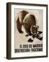 Republican Spanish Civil War Poster, Bear of Madrid Will Smash Fascism 1938-null-Framed Art Print