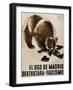 Republican Spanish Civil War Poster, Bear of Madrid Will Smash Fascism 1938-null-Framed Art Print