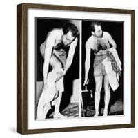 Republican Vice President-Elect Richard Nixon after an Ocean Swim-null-Framed Photo