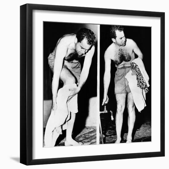 Republican Vice President-Elect Richard Nixon after an Ocean Swim-null-Framed Photo