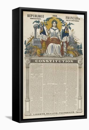 République française de 1848, Constitution-null-Framed Stretched Canvas
