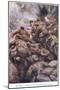 Repulsing a Frontal Attack with Rifle and Bayonet-Cyrus Cuneo-Mounted Giclee Print