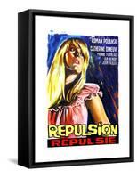 Repulsion, (AKA Repulsie), Belgian Poster Art, Catherine Deneuve, 1965-null-Framed Stretched Canvas