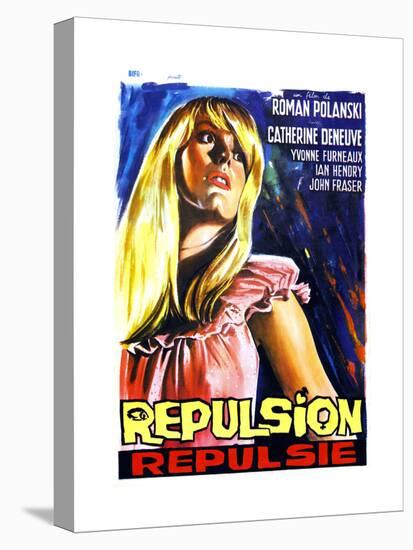 Repulsion, (AKA Repulsie), Belgian Poster Art, Catherine Deneuve, 1965-null-Stretched Canvas