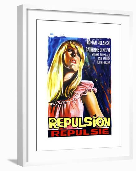 Repulsion, (AKA Repulsie), Belgian Poster Art, Catherine Deneuve, 1965-null-Framed Giclee Print