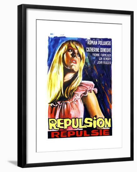 Repulsion, (AKA Repulsie), Belgian Poster Art, Catherine Deneuve, 1965-null-Framed Giclee Print