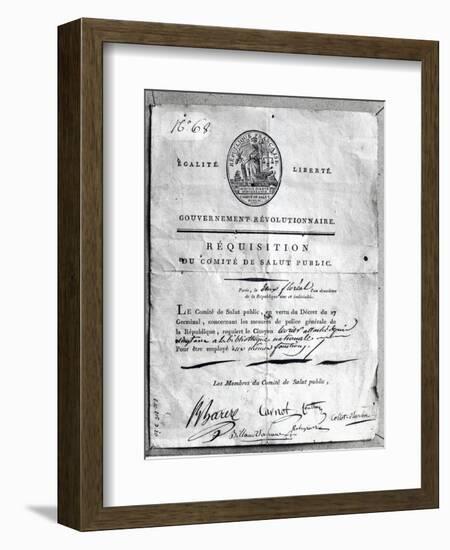 Requisition of the Committee of Public Safety, 1789-99-French School-Framed Giclee Print