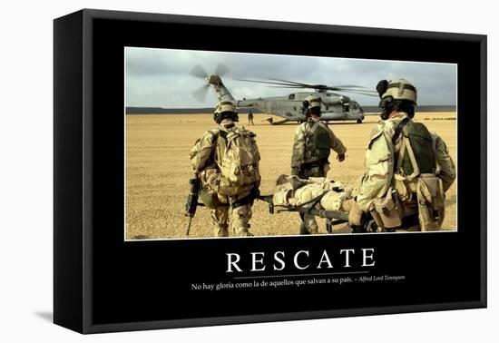 Rescate. Cita Inspiradora Y Póster Motivacional-null-Framed Stretched Canvas