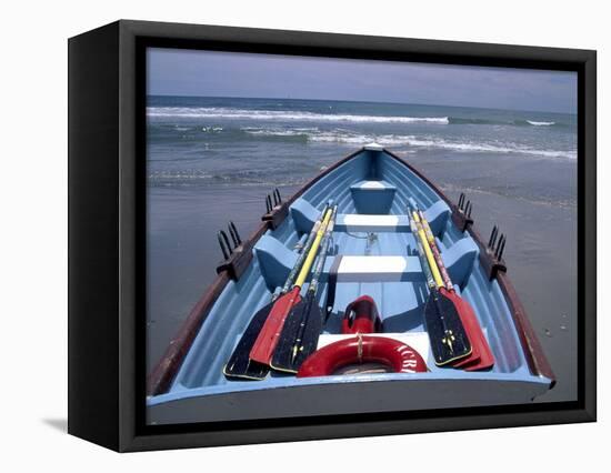 Rescue Boat, Atlantic City, NJ-Barry Winiker-Framed Stretched Canvas