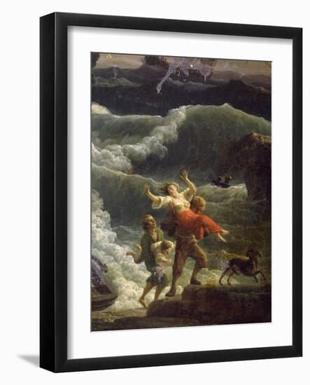 Rescue, Detail from Storm, 1777-Claude Joseph Vernet-Framed Giclee Print