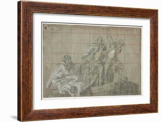 Rescue Group, 1777/78 (Black Chalk Heightened with White on Paper)-John Singleton Copley-Framed Giclee Print