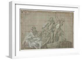 Rescue Group, 1777/78 (Black Chalk Heightened with White on Paper)-John Singleton Copley-Framed Giclee Print