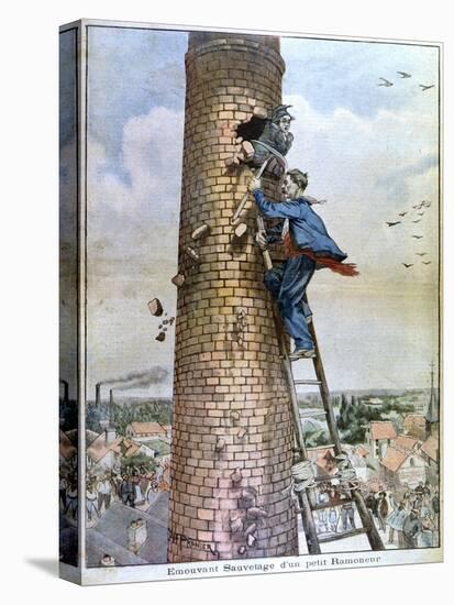 Rescue of Chimney Sweep-AH Pronier-Stretched Canvas