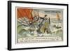 Rescue of Duruof and His Wife after their Balloon Crashed in the North Sea, 1874-null-Framed Giclee Print