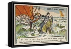 Rescue of Duruof and His Wife after their Balloon Crashed in the North Sea, 1874-null-Framed Stretched Canvas