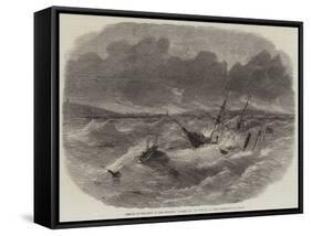 Rescue of the Crew of the Steamer Shamrock, of Dublin, by the Lowestoft Life-Boat-Edwin Weedon-Framed Stretched Canvas