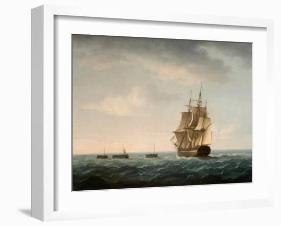 Rescue of the Guardian's Crew by a French Merchant Ship, 2nd January 1790-Thomas Buttersworth-Framed Giclee Print