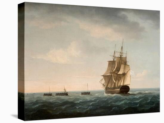 Rescue of the Guardian's Crew by a French Merchant Ship, 2nd January 1790-Thomas Buttersworth-Stretched Canvas