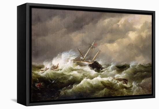 Rescue on the Goodwin Sands by the North Deal Lifeboat-Edward William Cooke-Framed Stretched Canvas