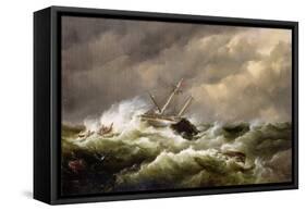 Rescue on the Goodwin Sands by the North Deal Lifeboat-Edward William Cooke-Framed Stretched Canvas