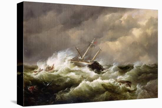 Rescue on the Goodwin Sands by the North Deal Lifeboat-Edward William Cooke-Stretched Canvas