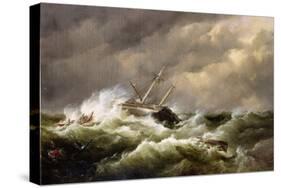 Rescue on the Goodwin Sands by the North Deal Lifeboat-Edward William Cooke-Stretched Canvas