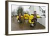 Rescue Workers Entering Property with Inflatable Raft to Check on Home Owners-David Woodfall-Framed Photographic Print