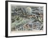 Rescuers in the Ruins of Saint-Pierre Martinique Entirely Destroyed by the Eruption of Mount Pelee-Carrey-Framed Art Print