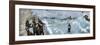 Rescuers Using Breeches Buoy to Bring a Shipwreck Survivor to Shore on Lake Superior, 1880s-null-Framed Giclee Print