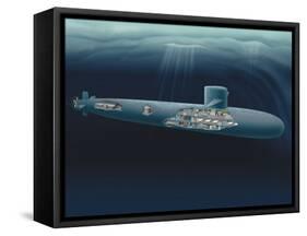 Research Submarine-Henning Dalhoff-Framed Stretched Canvas