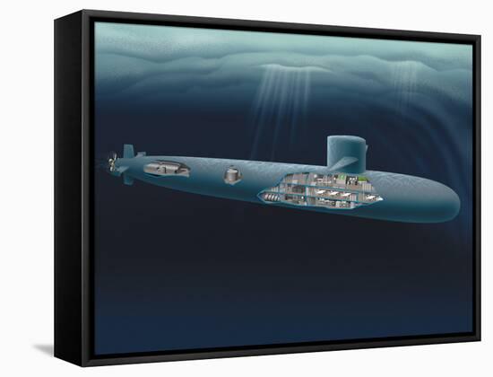 Research Submarine-Henning Dalhoff-Framed Stretched Canvas