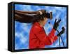 Researcher Wearing Virtual Reality Headset-null-Framed Stretched Canvas