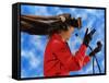 Researcher Wearing Virtual Reality Headset-null-Framed Stretched Canvas